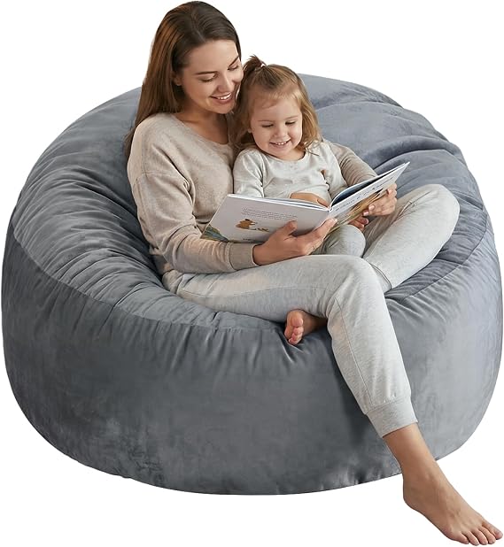3 Ft Bean Bag Chair,Bean Bag Chairs for Living Room,3 Foot,Dark Grey