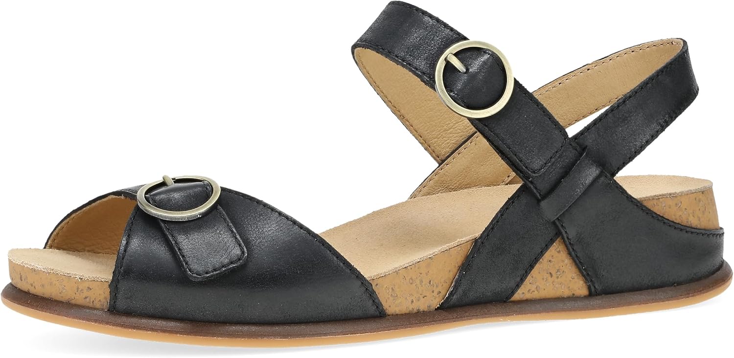 Dansko Candace Wedge Sandal for Women –Comfortable Wedge with Arch Support –Fully Adjustable Straps–Versatile Casual to Dressy Footwear –Lightweight Rubber Outsole