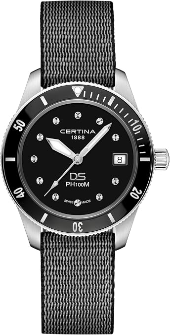 Certina, Womens, DS Heritage Standard, 37.5, mm, Tide, Quartz, Precidrive, Watch, Black, Tide, C0442101805100