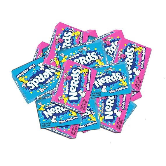 Wonka Nerds Gummy Clusters - Blue & Pink Rainbow - 1 lbs Individually Mini Candy Boxes - Valentines & Easter Treat Pack - Classic & Delicious Gummy Candy for Movie Nights, Birthdays, Pantry