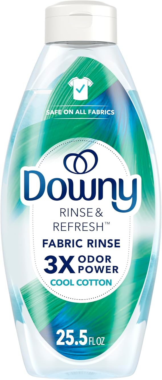 Downy Liquid Rinse & Refresh Fabric Rinse, Cool Cotton Scent, 25.5 Ounce, Clear