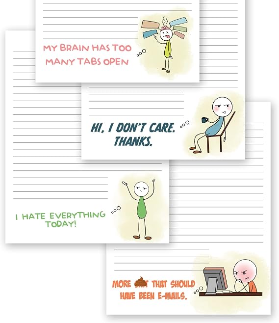 Super Funny Notepads - Hilarious Office Gift for Women Coworkers - Set of 4