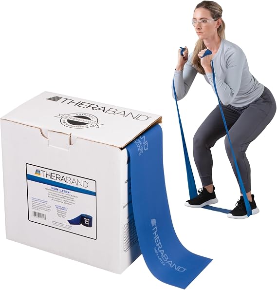 THERABAND Resistance Band, 50-Yard Roll, Latex Elastic Band for Exercise, Stretching, Physical Therapy, Yoga, Pilates, Home Workouts, Cut-to-Length, Color-Coded Levels