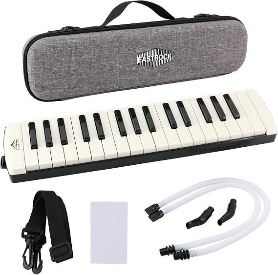 EASTROCK 32 Key Melodica Instrument Soprano Black Upgraded Version with Bag