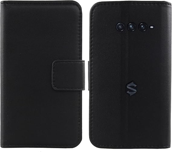Genuine Leather Case TPU Silicone Shell for Xiaomi Black Shark 4 / Black Shark 4 Pro 6.67" Wallet Premium Flip Protection Cover Skin Pouch with Card Slot (Black)