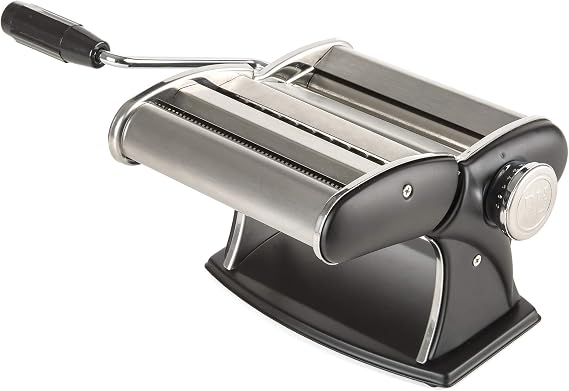PL8 Professional Pasta Machine - 7 Adjustable Thicknesses for Homemade Fettuccine, Linguine, Lasagna, Clamp-On Design for Easy Countertop Use