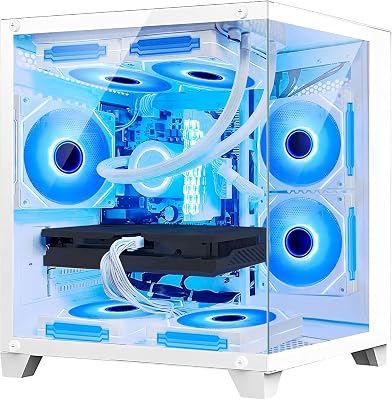 Panorama Gaming PC White -Intel i5 13400F -GeForce RTX 3050 6GB -16GB DDR4 3200MHz- 1TB PCIe1TB SATA SSD -RGB Fans -WiFi & BT, HDMI - Liquid Cooler- Windows 11 Desktop