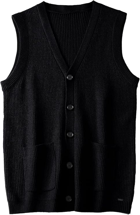 ZHILI Men's Merino Wool Blend Button-Front Sweater Vest