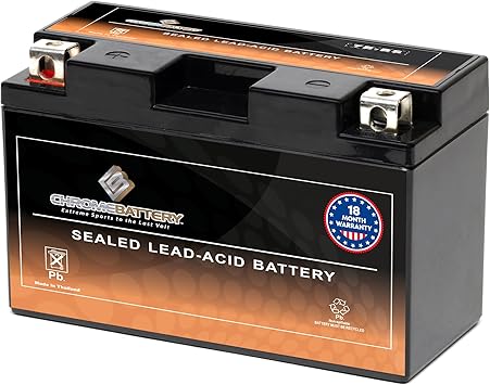 CB CHROMEBATTERY YT7B-BS 12V 110 CCA AGM Maintenance-Free Battery for ATV, Motorcycle, Scooter, Jet Ski 7 Ah T3 Nut & Bolt Fits Yamaha Raptor 250, Honda CRF150, Polaris Outlaw & More