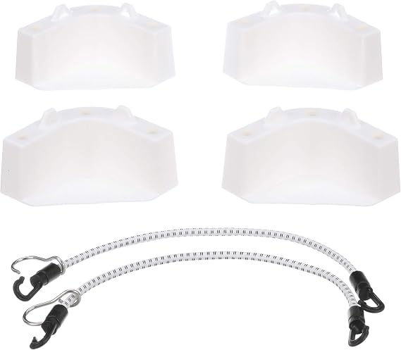 Attwood 14137-7 Cooler Mounting Kit, 4 Corner Pieces, 2 Quick-Connect Stretch Straps, Corrosion-Resistant