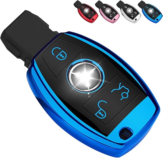 QBUC for Mercedes Benz Key Fob Cover(Blue)