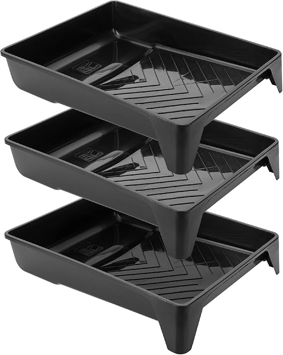 Bates- 9 Inch Paint Tray, 3 Pack,Paint Roller Tray with Deep Capacity
