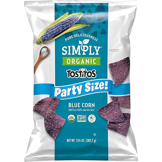 Simply Organic Tostitos Blue Corn Tortilla Chips, 13.5 Oz