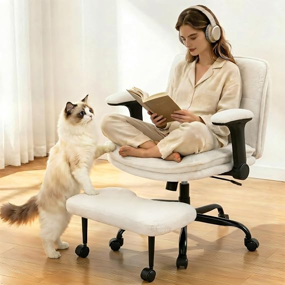 IWMH Cross Legged Office Chair with Flip-up Armrests for ADHD, Extra Wide