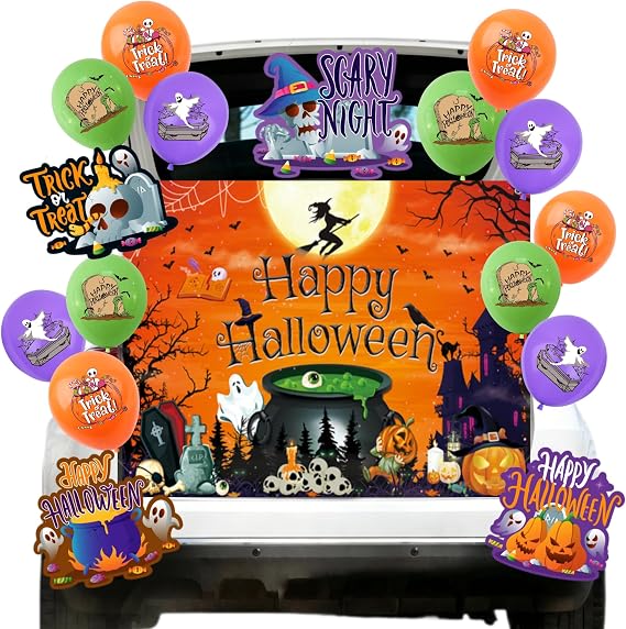 Halloween Trunk or Treat Car Decor Kit,Garage Door Decor for Party