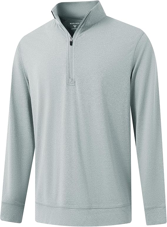 M MAELREG Quarter Zip Pullover Men Moisture Wicking Performance Heather Midlayer Golf 1/4 Zip Pullover Mens Sweatshirt