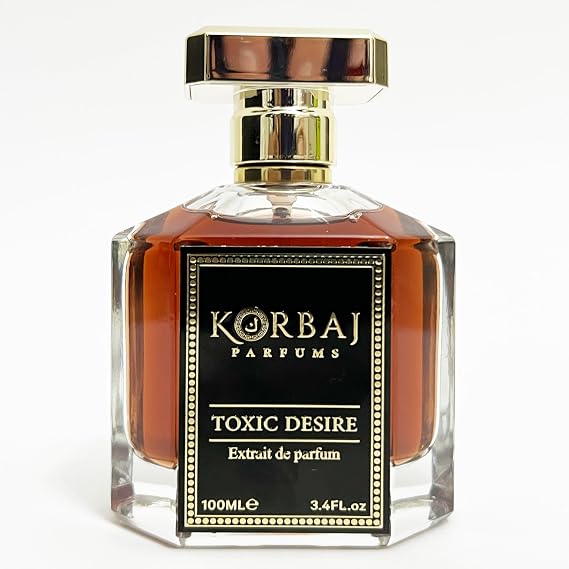 KORBAJ PARFUMS Toxic Desire Vanilla Perfume for Men and Women, Mens Cologne | Arabian Unisex Fragrance - Extrait de Parfum with Cognac Oil, Oak Absolute, Cinnamon Essence, Tonka Bean -Sandalwood, Praline