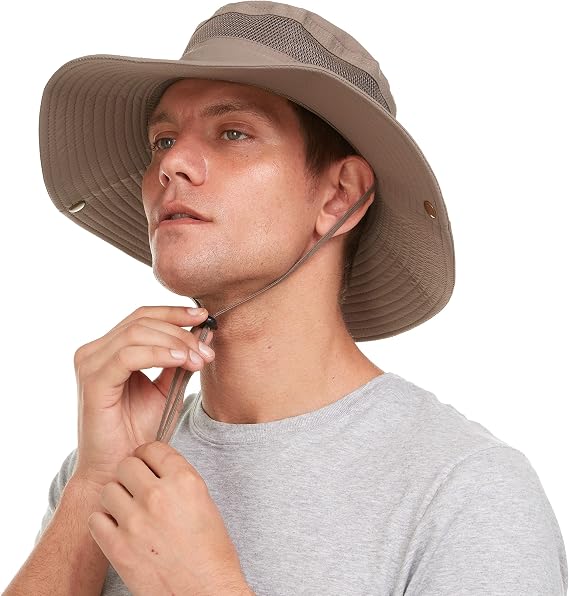 Sun Hat for Men/Women UV Protection Wide Brim Boonie Hat for Hiking Fishing Safari
