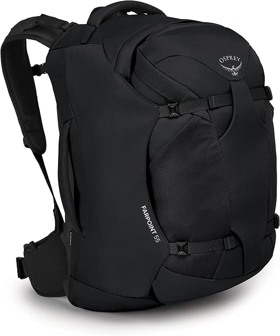 Osprey Farpoint 55L Men's Travel Backpack, Black
