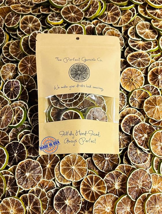 Dehydrated Lime Wheels - 40 Slices Dried Lime - Natural Fruit
