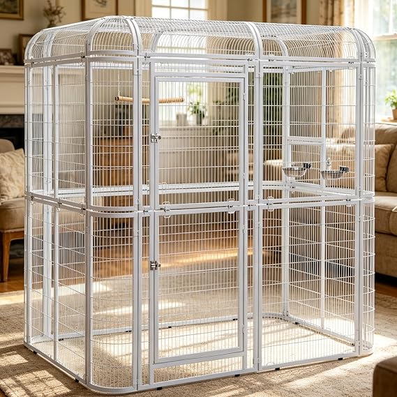Parrot Cages for Large Birds Outdoor Extra Large Bird Cage with Bird Cage and Perch Suitable for Macaws Canaries Parrots Budgie Lovebirds