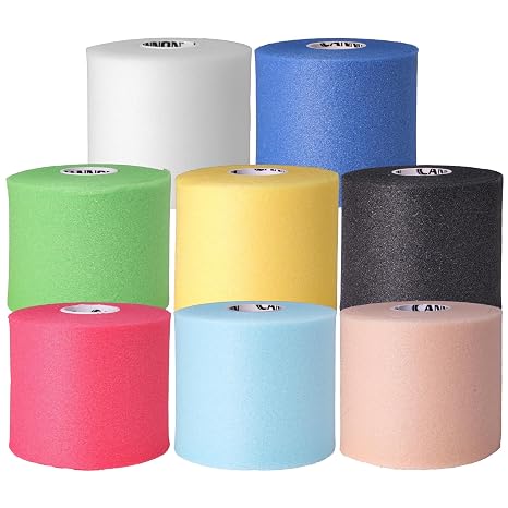 Cannon Sports Pre Wrap Foam Underwrap - 8 Pack, 2.75" x 30 Yards Per Roll (240 Total Yards) - Athletic Underwrap for Sports Tape, Training & Exercise, Assorted Colors