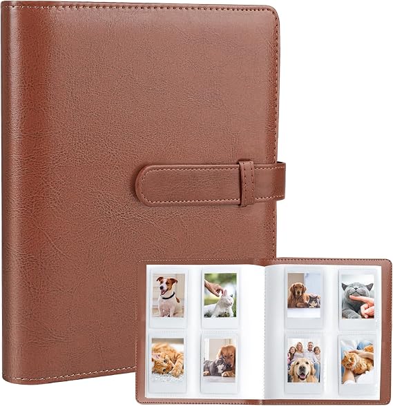 256 Pockets Photo Album for Fujifilm Instax Mini LiPlay 11 9 8+ 8 7S Instant Camera/Mini Link SP-1 Printer, Polaroid Snap SnapTouch PIC-300 Z2300 Mint Zip Instant Camera Printer (Brown)