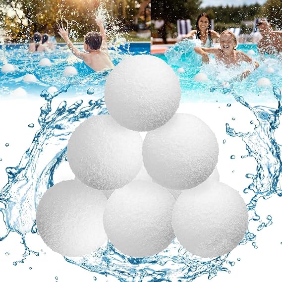 8 Pack Hot Tub Scum Absorber Balls Reusable 3-Inch Foam Remover for Hot Tubs, Spas, Pools & Jacuzzis White Anti-Foam Accessories for Oil and Scum