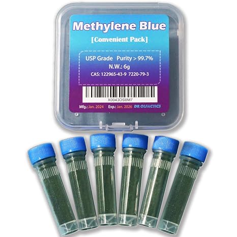 Methylene Blue Powder USP Grade 6 Grams (Dark Greenish Crystalline) - Prepare 600 mL 1% Solution [Value Pack 2026]