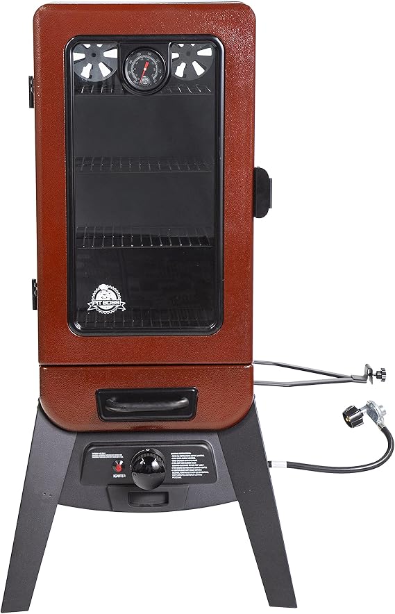 Pit Boss 3-Series Gas Vertical Smoker, Red Hammertone - 10773