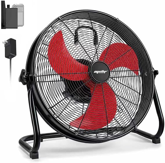 18" High Velocity Cordless Floor Fan Compatible with Milwaukee 18V Battery