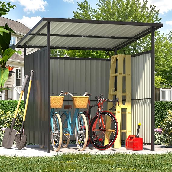 AECOJOY 6' x 6' Outdoor Hardtop Grill Gazebo, Small Pergolas and Gazebos Clearance, Lean to BBQ Gazebo for Outdoor Grill, Metal Awnings for Patio and Decks