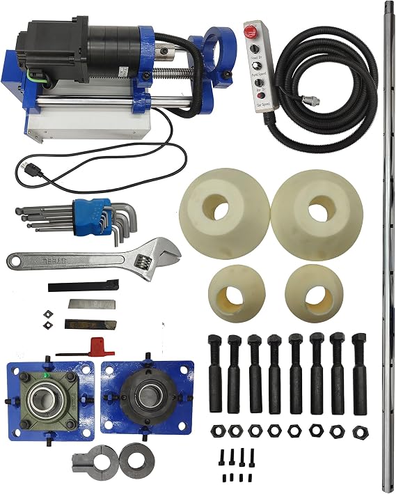 Portable Precision Boring Machine for Engineering Machinery 110V Hole Drilling & Repair Bores 55-200mm Diameter, 300mm Travel with 160cm Bar & Handle Control for Excavators, Loaders, Cranes