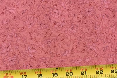 Quality Sewing Fabric by 12 Yd Size: 18 x 44 inches, Pink, Mellon on Red Cotton,