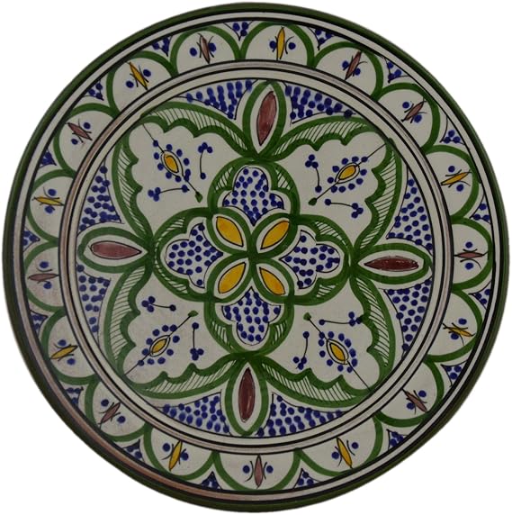 Ceramic Plates Moroccan Safi Serving Plate Large 12 Inches Round