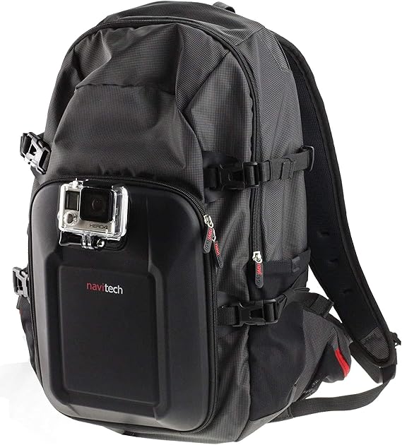 Navitech Action Camera Backpack & Blue Storage Case with Integrated Chest Strap - Compatible with CAMWORLD 4K 20MP Action Camera