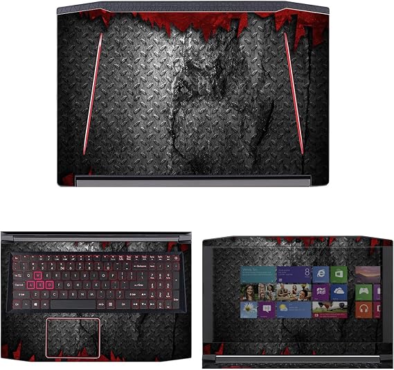 Decalrus - Protective Decal Metal Skin Sticker for Acer Predator Helios 300 G3-571 (15.6" Screen) case Cover wrap ACpredatorHelios300_G3-571-112