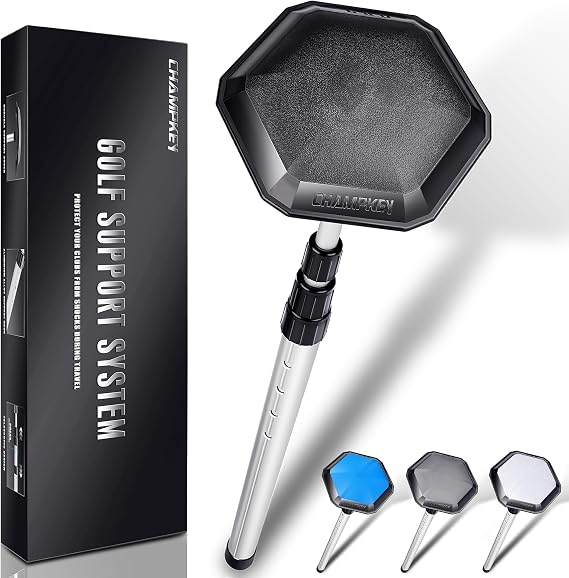 CHAMPKEY Professional Golf Travel Bag Support Rod - Sturdy Aluminum Alloy Golf Support System - Rubber Top Cover Golf Support Stick