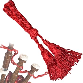 Highland Redstone Bagpipe Silk Cord, Scottish Bagpipe Drone Cord Silk (Red)