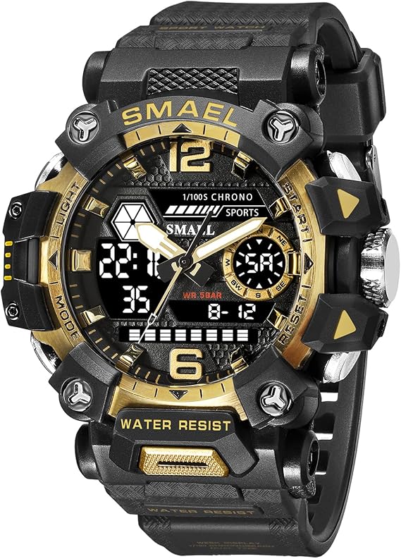 SMAEL Men's Military Watch Outdoor LED Digital Watch Waterproof Tactical Army Wrist Sports Watches for Men 8072