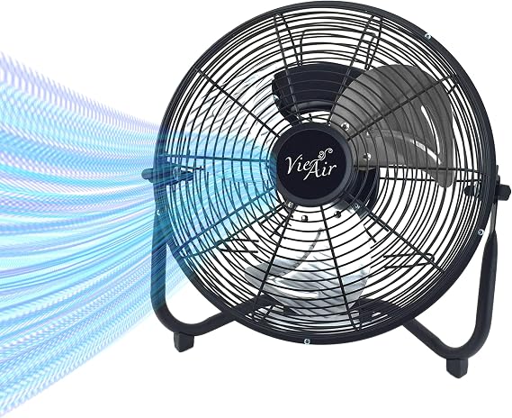 Vie Air 3 Speed Fan (12 Inch Floor), Black