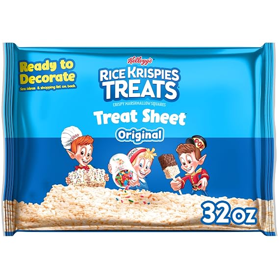 Rice Krispies Treats Crispy Marshmallow Treat Sheet, Kids Snacks, Baking Project, Original, 32oz Box (1 Sheet)