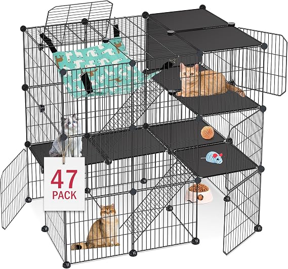 VISCOO Cat Cage, 3-Tier DIY Cat Enclosures Catio, Cat Playpen 36"x 24"x 36"