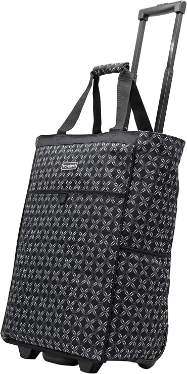 Multi-Purpose Rolling Tote-Black Geometry