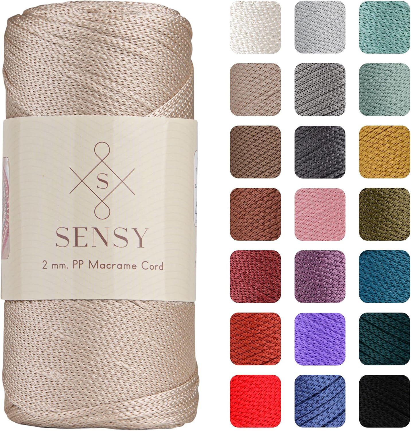 2 Mm - 200 gr Polyester Macrome Lanyard Milk Coffee 230 M Polyester Macrome Ip Supla Ip And Bag Yarn