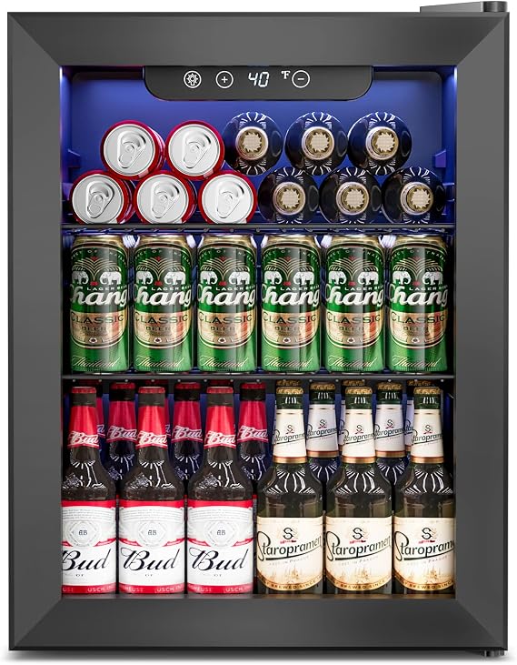 Feelfunn 1.7 Cu.Ft Beverage Refrigerator Cooler - 68 Can Mini Fridge