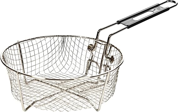 Lodge Silver Nickel-Plated Deep Fry Basket, 9 Inches