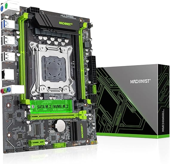 MACHINIST X79 Server Motherboard, Intel 3th Gen LGA 2011 Computer PC Motherboards (Micro ATX, PCIe 3.0, NVME/SATA M.2, 4 Channel DDR3, USB 3.0, SATA 6Gbps) for Intel Xeon E5 V1/V2, Core i7 Processor