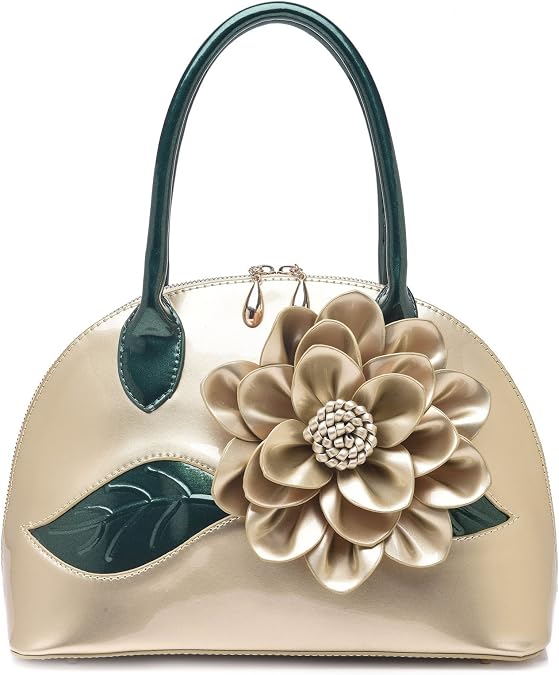 KAXIDY Ladies Handbags Flower Patent Leather Shoulder Bag Handbag Messenger Bags