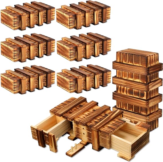 4 Pcs Puzzle Boxes with Hidden Compartments Money Puzzle Box | Wooden Puzzle Box for Money Gift, Disentanglement Game for Adults, Secret Puzzle Drawer, Wooden Gift Boxes Game for Adults
